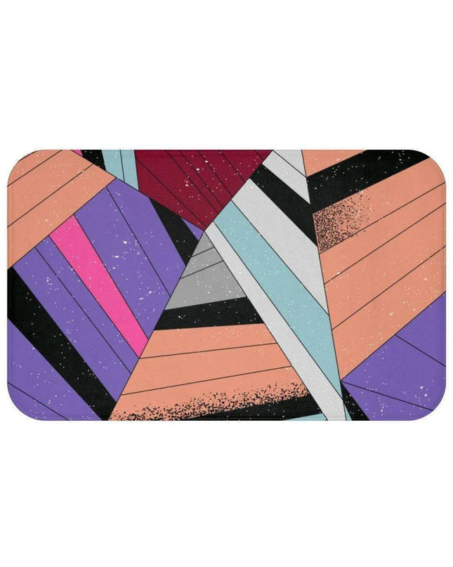 Elite Maison Contemporary Memory Foam Geometric Bath Mat