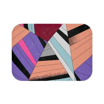 Elite Maison Contemporary Memory Foam Geometric Bath Mat