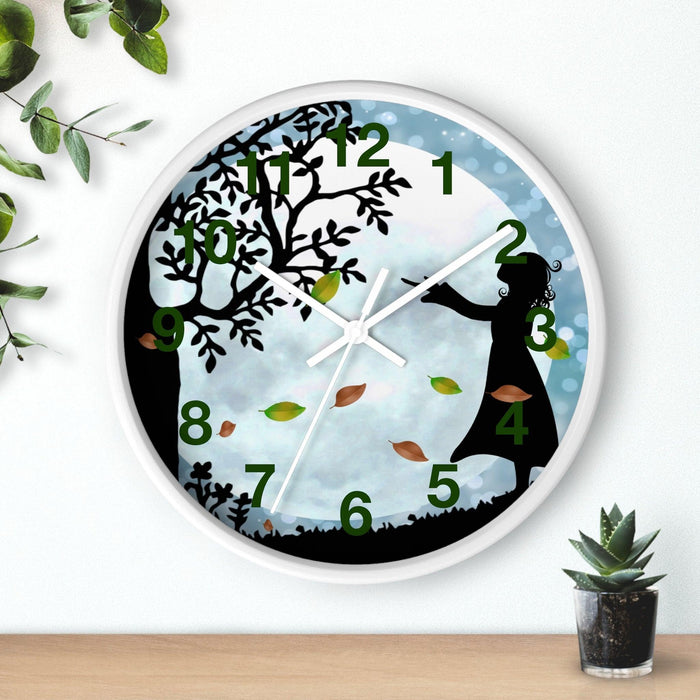 Moonlit Elegance Wooden Wall Clock