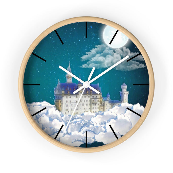 Moonlit Elegance Wooden Wall Clock by Maison d'Elite