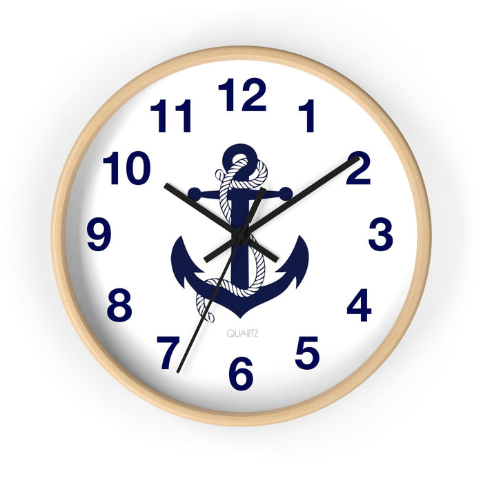 Nautical Elegance Wooden Wall Clock by Maison d'Elite