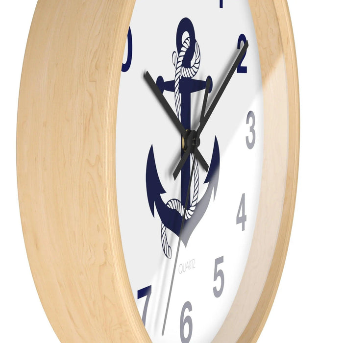 Nautical Elegance Wooden Wall Clock by Maison d'Elite