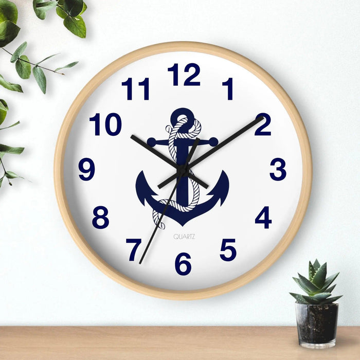 Nautical Elegance Wooden Wall Clock by Maison d'Elite