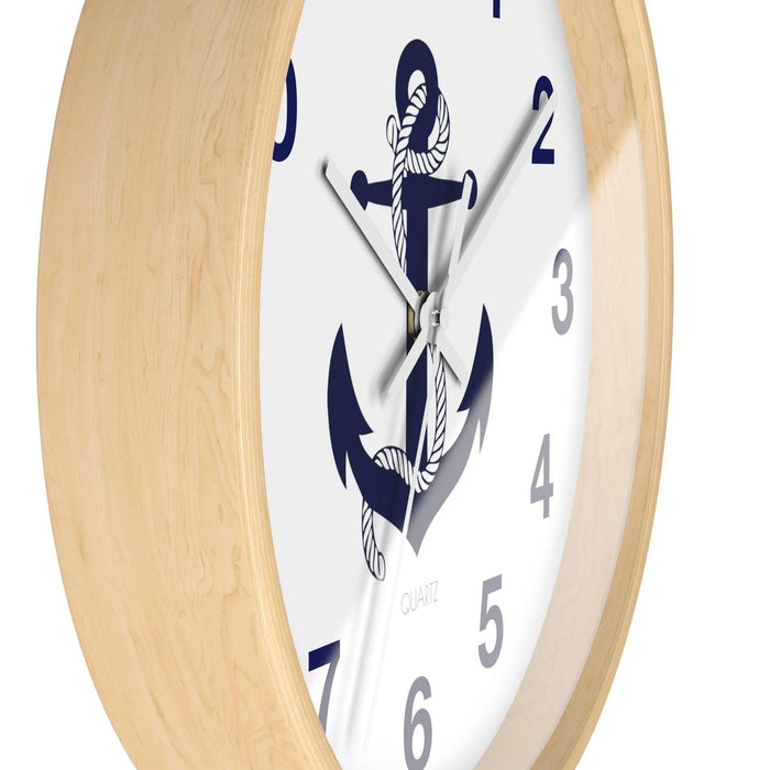 Nautical Elegance Wooden Wall Clock by Maison d'Elite