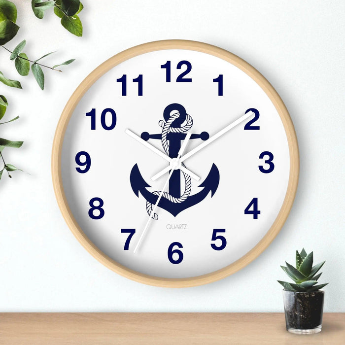 Nautical Elegance Wooden Wall Clock by Maison d'Elite