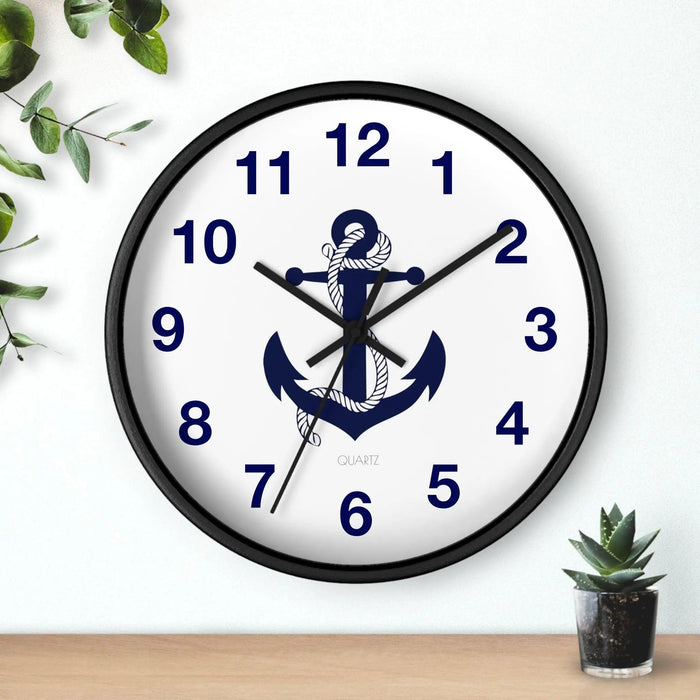 Nautical Elegance Wooden Wall Clock by Maison d'Elite