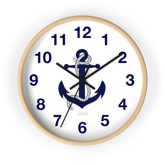 Elegant Nautical-Inspired Wooden Clock - Premium Timepiece by Maison d'Elite