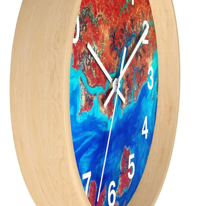 Coastal Elegance Wood Frame Wall Clock