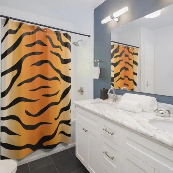 Safari Tiger Print Shower Curtain by Maison d'Elite