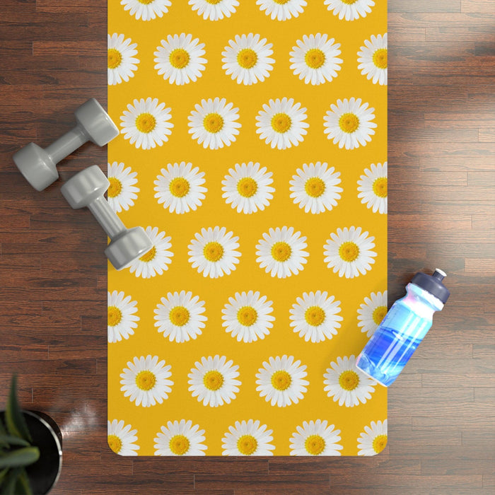 Luxurious Daisy Floral Microfiber Suede Yoga Mat for Ultimate Stability