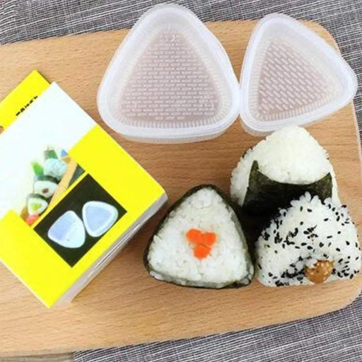 Effortlessly Craft Perfect Triangular Sushi and Onigiri with Premium 4-Piece Mold Set