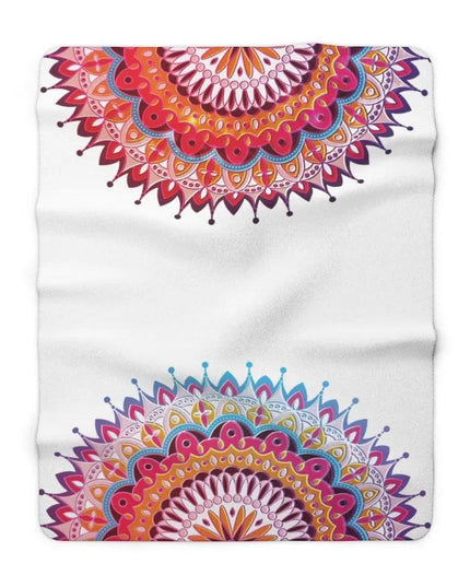 Vibrant Mandala Sherpa Fleece Throw Blanket - Ultimate Comfort and Style