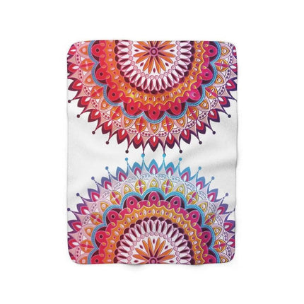 Vibrant Mandala Sherpa Fleece Throw Blanket - Ultimate Comfort and Style