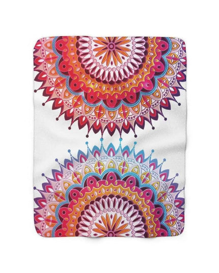 Vibrant Mandala Sherpa Fleece Throw Blanket - Ultimate Comfort and Style