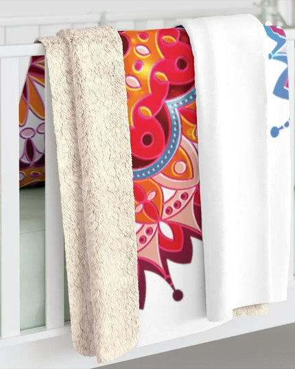 Vibrant Mandala Sherpa Fleece Throw Blanket - Ultimate Comfort and Style