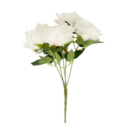 AliKopy 17" White Jumbo Silk Rose Bouquet - High Quality, Wedding-Read
