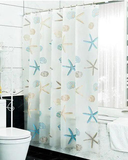 Mediterranean Oasis Waterproof Shower Curtain with Striking Graphic Design