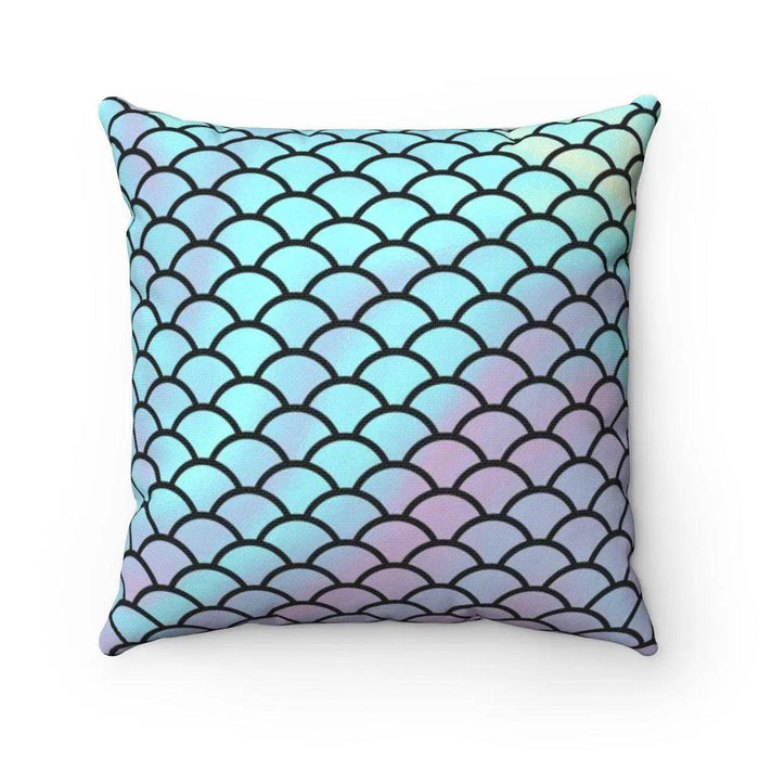 Mermaid scales hologram abstract nautical decorative cushion cover - Très Elite