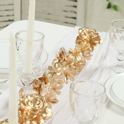AliKopy 6.5ft Metallic Gold Flower Garland - Magnolia & Jasmine Decor