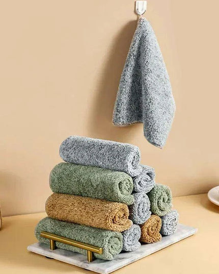 Eco-Conscious Bamboo Kitchen Towels Set - Essential Cleaning Accessories for a Green Home