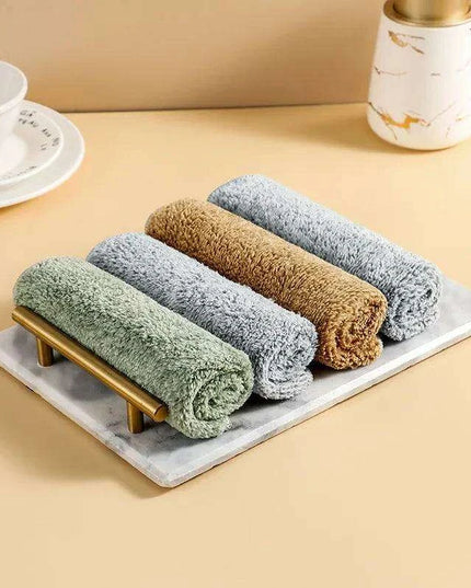 Eco-Conscious Bamboo Kitchen Towels Set - Essential Cleaning Accessories for a Green Home