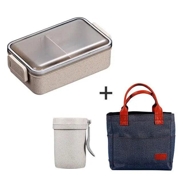 Microwave Bento Box Wheat Straw Child Lunch Box Leak-Proof - Très Elite