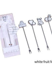 white fruit fork 4pc