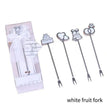 white fruit fork 4pc