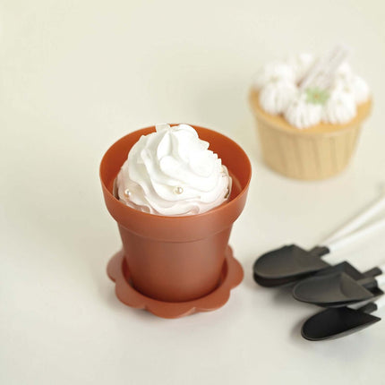 AliKopy 12-Pack Terracotta Dessert Cups with Lids & Shovels, 4