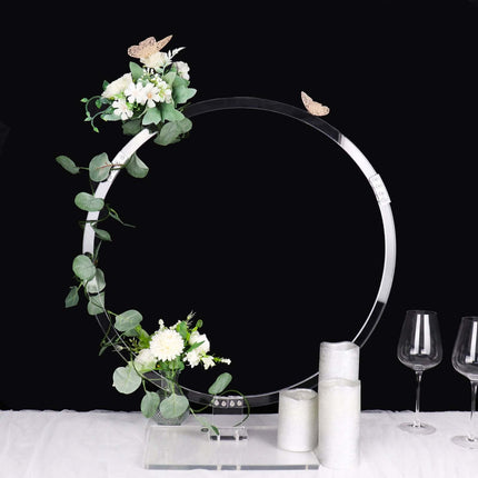 AliKopy 26" Clear Acrylic Wedding Arch Hoop Stand - Tabletop Centerpie