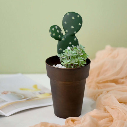 AliKopy 2-Pack Rustic Brown Flower Pots - 6" Plastic Indoor Planters