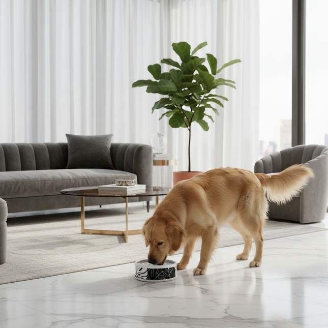 Elegant Ceramic Pet Bowl with Trendy Design for Home Aesthetics