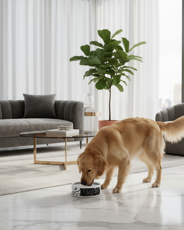 Elegant Ceramic Pet Bowl with Trendy Design for Home Aesthetics