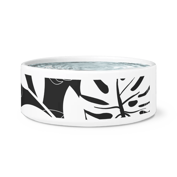 Chic Ceramic Pet Bowl with Modern Print Design for Stylish Homes