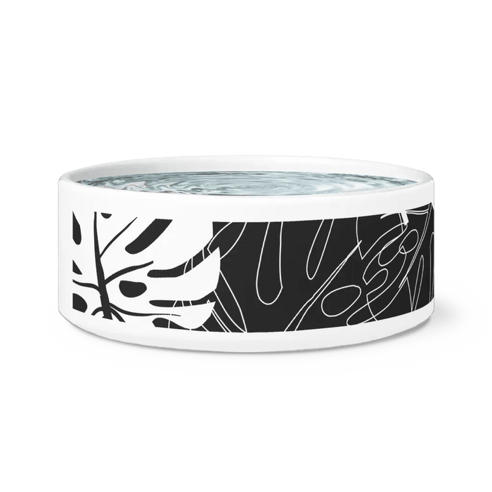 Modern Ceramic Pet Bowl with Charming Paw-Print Design