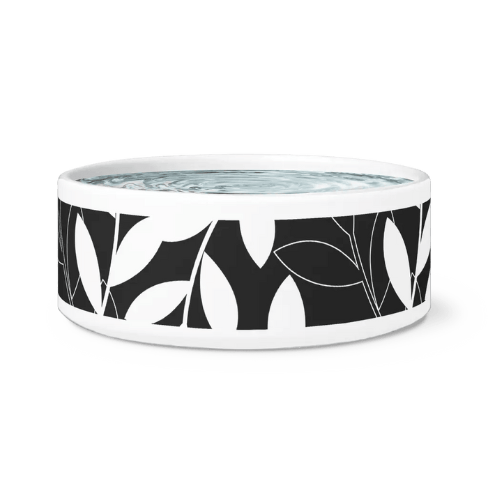 Contemporary Ceramic Pet Bowl with Paw-Print Design