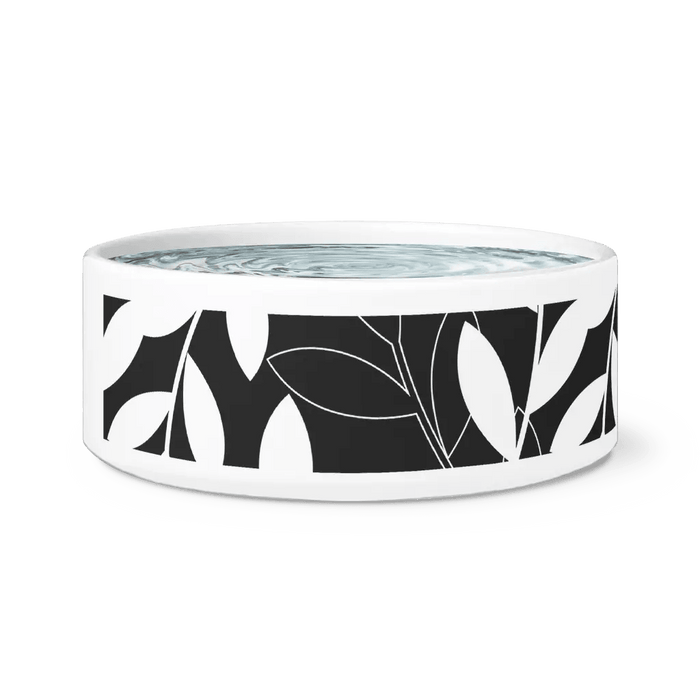 Contemporary Ceramic Pet Bowl with Paw-Print Design