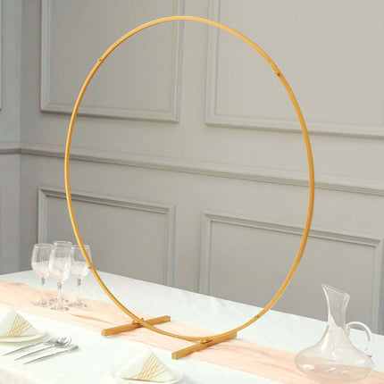 AliKopy 36" Gold Metal Round Hoop - Self-Standing Floral Wreath Frame