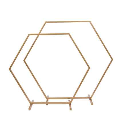 AliKopy Gold Hexagon Wedding Arch - Self-Standing Geometric Centerpiec