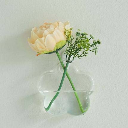 AliKopy 3-Pack Glass Wall Vases - Modern Hanging Planters, Flower-Shap