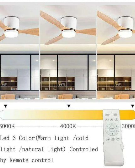 Lux&Vitae Modern Low-Profile Ceiling Fan with Remote Control - 6 Speed DC Motor