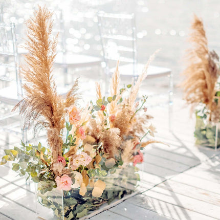 AliKopy 6 Stems Natural Dried Pampas Grass - 49" Tall Boho Decor