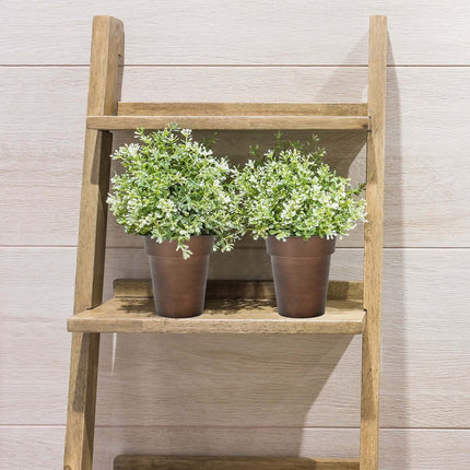 AliKopy 2-Pack Rustic Brown Flower Pots - 6" Plastic Indoor Planters