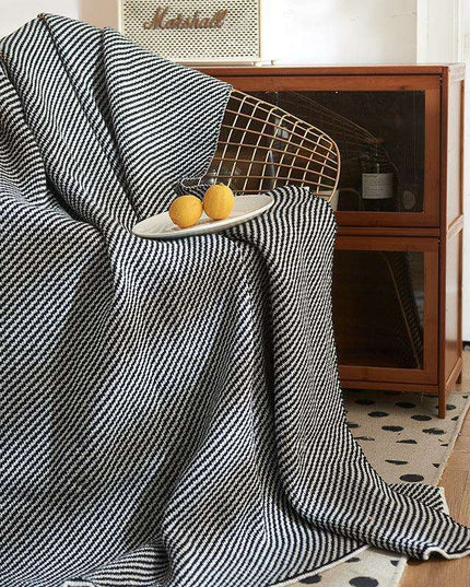 Chic Striped Acrylic Sofa Blanket for Ultimate Comfort