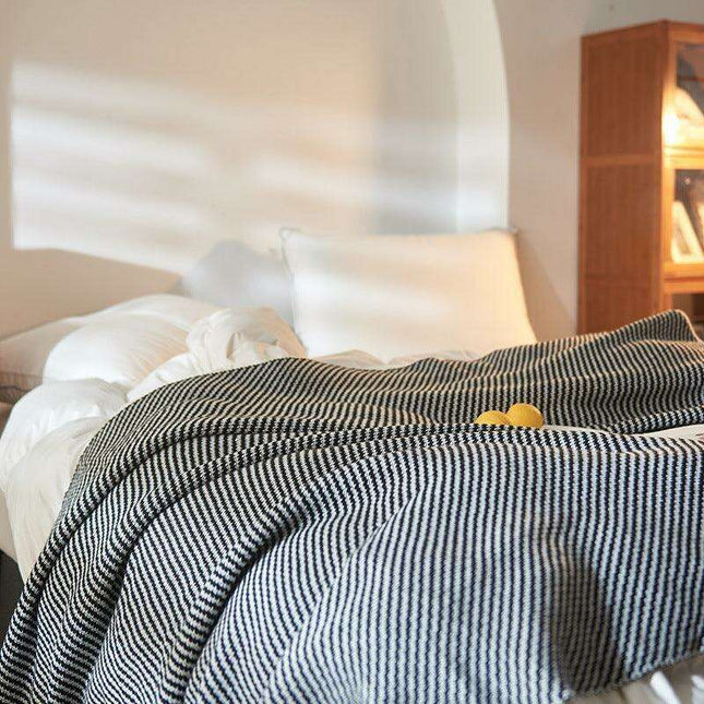 Chic Striped Acrylic Sofa Blanket for Ultimate Comfort