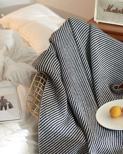 Chic Striped Acrylic Sofa Blanket for Ultimate Comfort
