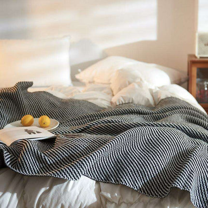 Chic Striped Acrylic Sofa Blanket for Ultimate Comfort