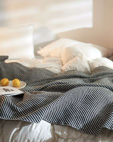 Chic Striped Acrylic Sofa Blanket for Ultimate Comfort