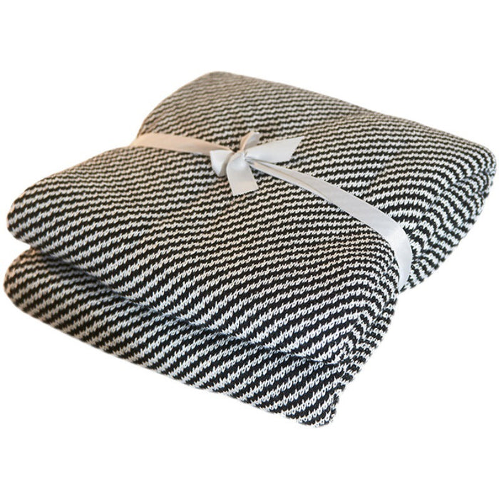 Modern Striped Acrylic Sofa Blanket