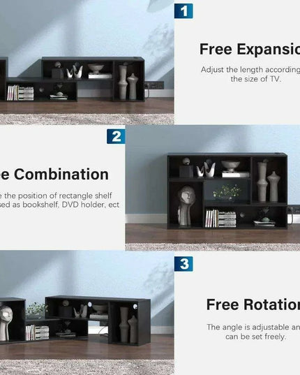 Versatile LED TV Stand with Customizable Ambiance and Organizational Solutions